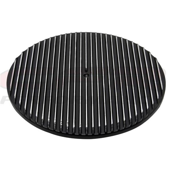 Cfr Performance CFR HZ-6801T-3-PBK 14 in. Aluminum Round Air Cleaner Top Polished Finned - Black HZ-6801T-3-PBK - main